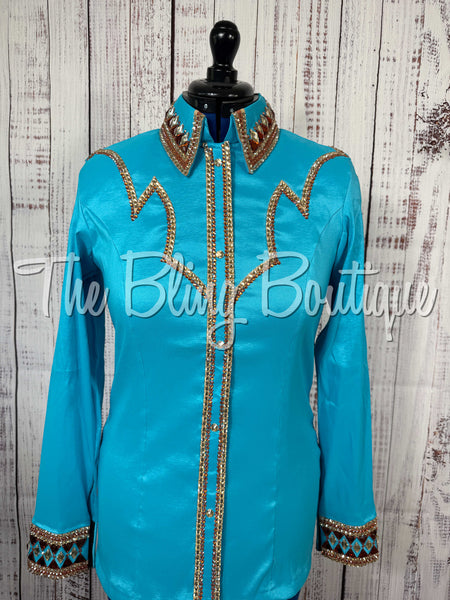 Turquoise, Copper & Tan Day Shirt Set (Large)