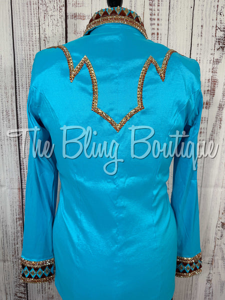 Turquoise, Copper & Tan Day Shirt Set (Large)