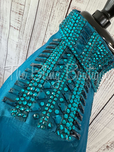 Shades Of Teal & Turquoise Day Shirt Set (L)