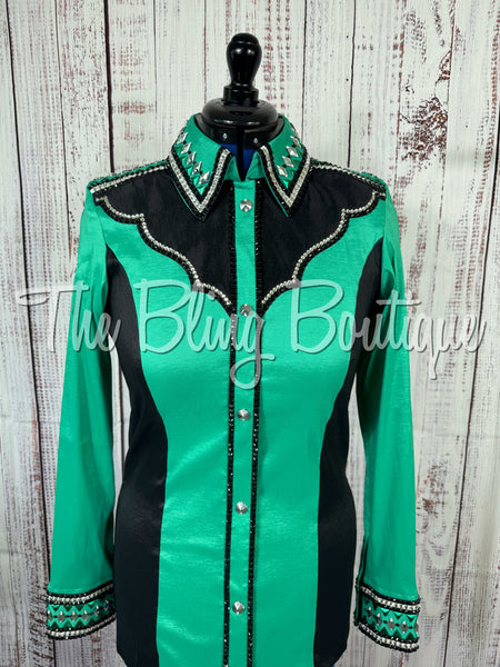 Kelly Green & Black Two-Tone Day Shirt Set (Large)