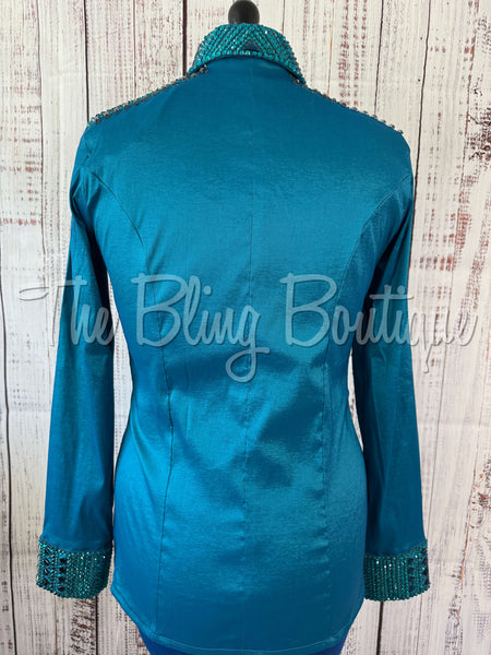 Shades Of Teal & Turquoise Day Shirt Set (L)