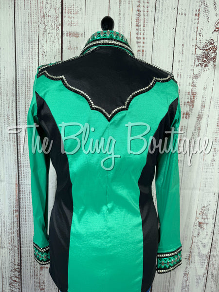 Kelly Green & Black Two-Tone Day Shirt Set (Large)