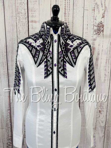 White, Purple, Grey & Black Day Shirt Set (Medium)