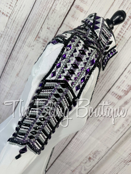 White, Purple, Grey & Black Day Shirt Set (Medium)