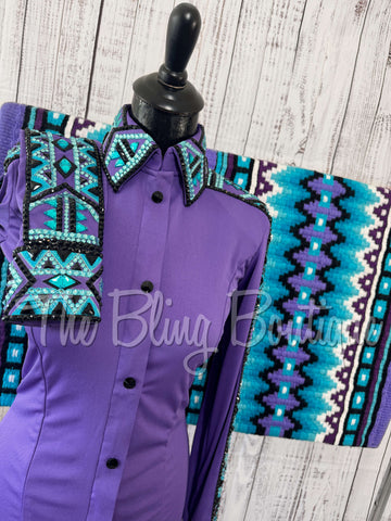Light Purple & Turquoiuse Day Shirt Set (S)