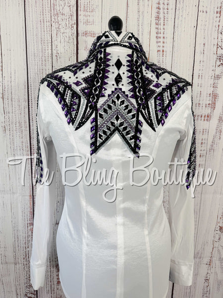 White, Purple, Grey & Black Day Shirt Set (Medium)