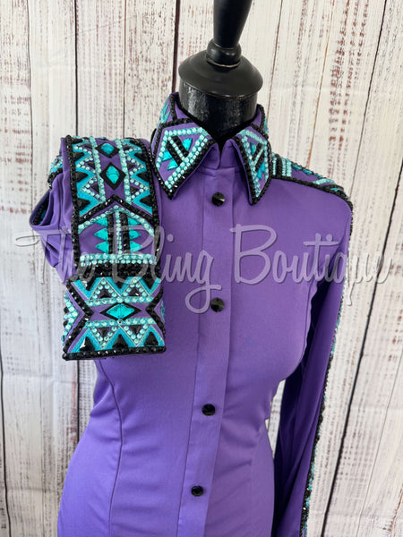 Light Purple & Turquoiuse Day Shirt Set (S)