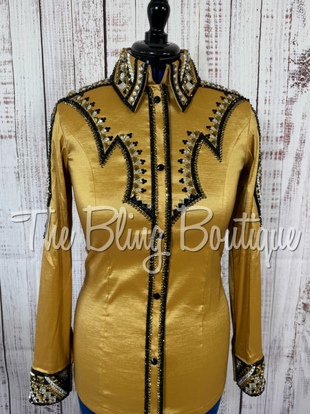 Gold, Gunmetal Grey & Black Day Shirt Set (Medium)