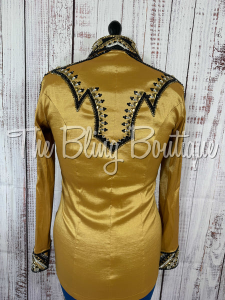 Gold, Gunmetal Grey & Black Day Shirt Set (Medium)
