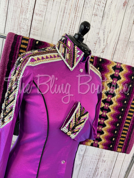Berry, Tan, Brown & Black Day Shirt Set (M)