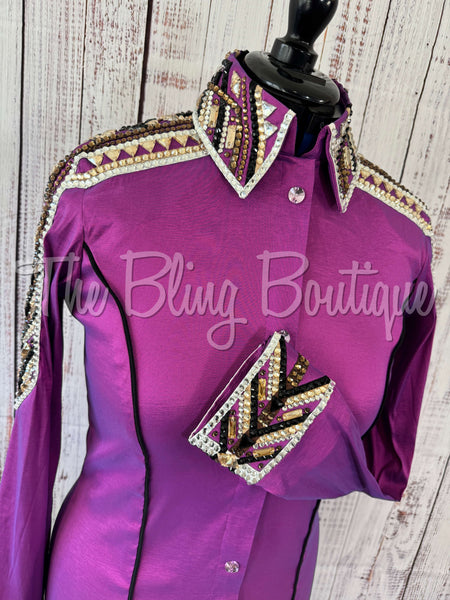 Berry, Tan, Brown & Black Day Shirt Set (M)
