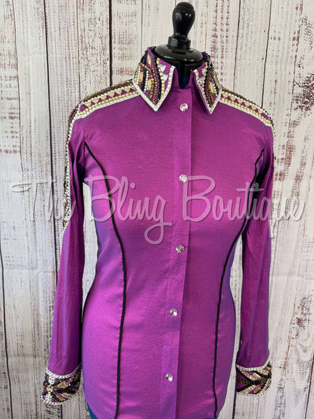 Berry, Tan, Brown & Black Day Shirt Set (M)