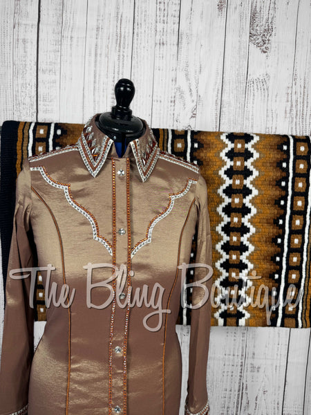 Mocha, Copper & White Day Shirt Set (Medium)