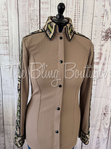 RE-ORDER Tan, Olive Green & Black Day Shirt Set (Choose Your Size)