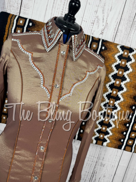 Mocha, Copper & White Day Shirt Set (Medium)
