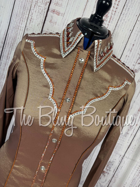 Mocha, Copper & White Day Shirt Set (Medium)