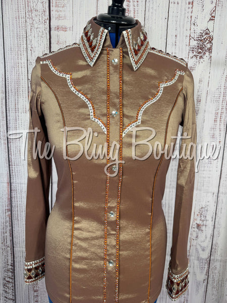 Mocha, Copper & White Day Shirt Set (Medium)