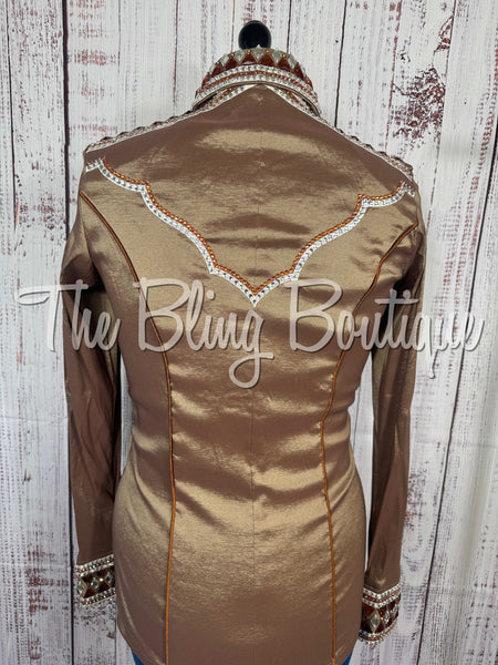 Mocha, Copper & White Day Shirt Set (Medium)