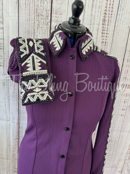 Plum, Silver & Black Day Shirt Set (M)