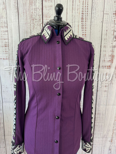 Plum, Silver & Black Day Shirt Set (M)