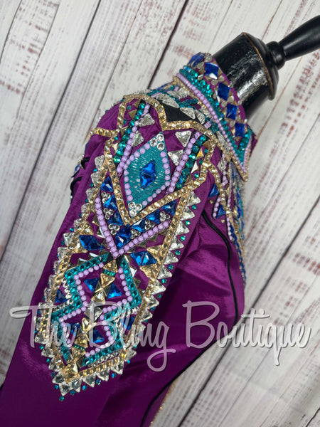 Grape, Teal, Berry, Black & Tan Day Shirt Set (XS/S)