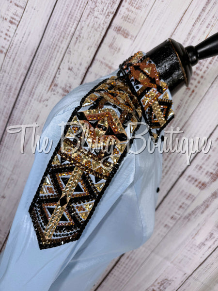 Ice Blue, Copper, Tan & Black Day Shirt Set (Small)