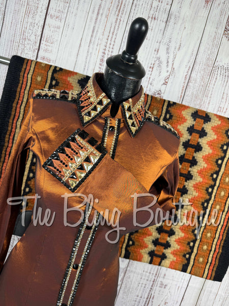 Rust, Black & Tan Day Shirt Set (XS/S)