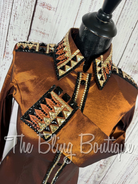 Rust, Black & Tan Day Shirt Set (XS/S)