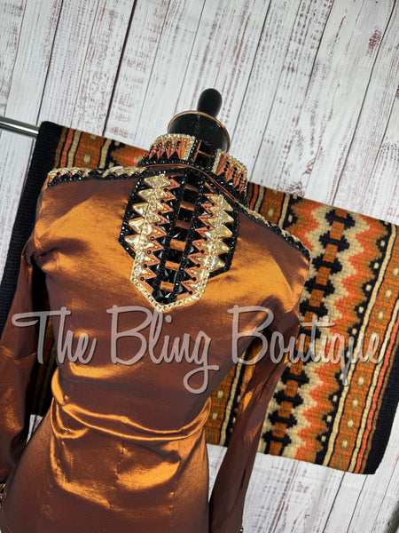 Rust, Black & Tan Day Shirt Set (XS/S)