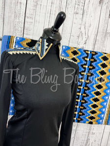 Black, Blue & Tan Horsemanship Shirt Set (S)