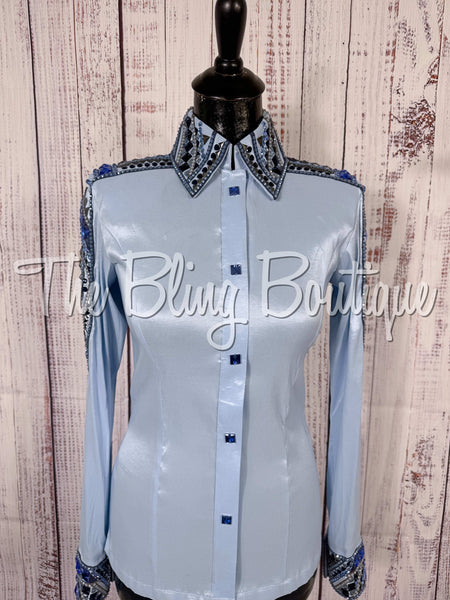 Ice Blue, Dark Blue & Grey Day Shirt Set (Small)