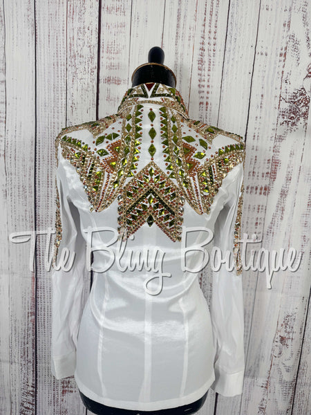 RE-ORDER White, Olive Green & Copper Day Shirt Set (Choose Your Size)