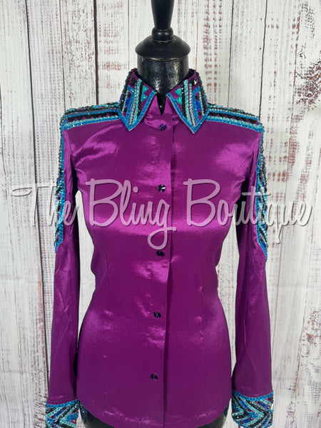Grape, Turquoise & Black Day Shirt Set (Small)