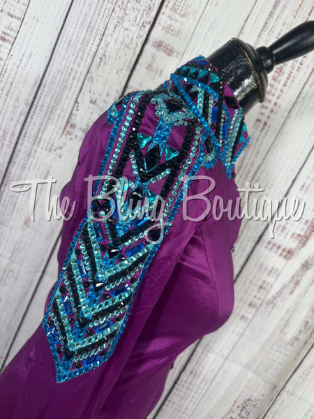 Grape, Turquoise & Black Day Shirt Set (Small)