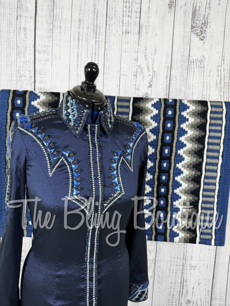 Navy Blue & Grey Day Shirt Set (Medium)