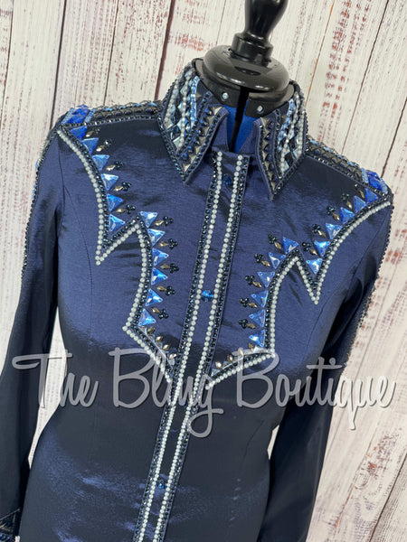 Navy Blue & Grey Day Shirt Set (Medium)