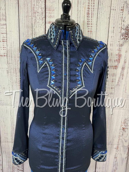 Navy Blue & Grey Day Shirt Set (Medium)