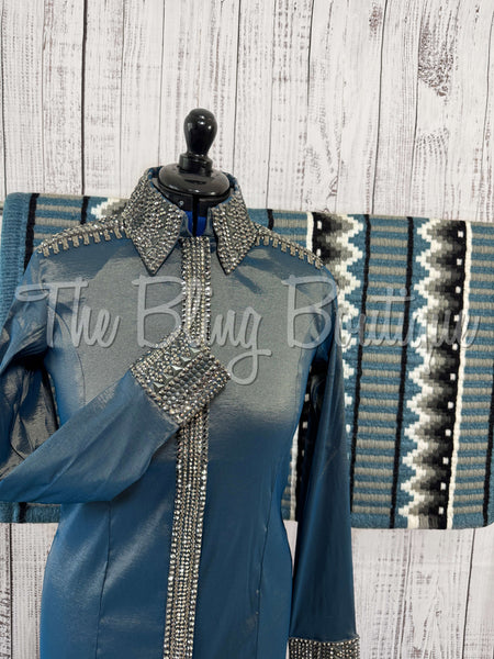 Smokey Blue & Gunmetal Grey Day Shirt Set (L)