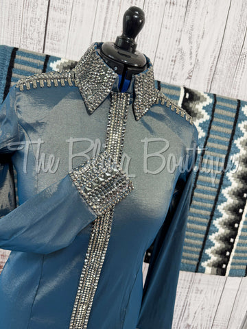 Smokey Blue & Gunmetal Grey Day Shirt Set (L)