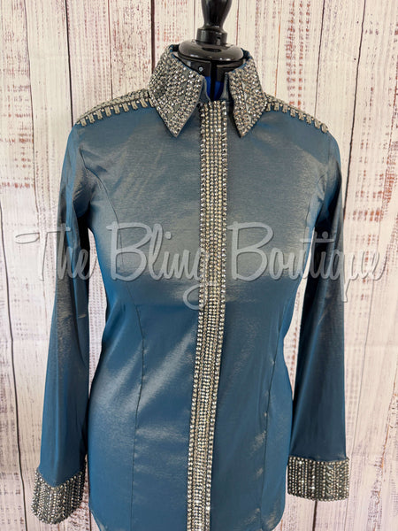 Smokey Blue & Gunmetal Grey Day Shirt Set (L)