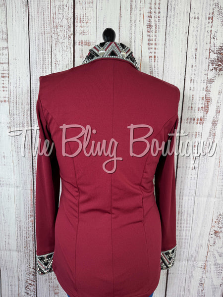 Burgundy, Grey, Black & White Day Shirt Set (Large)