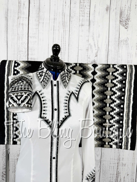 White, Black & Grey Day Shirt Set (Large)