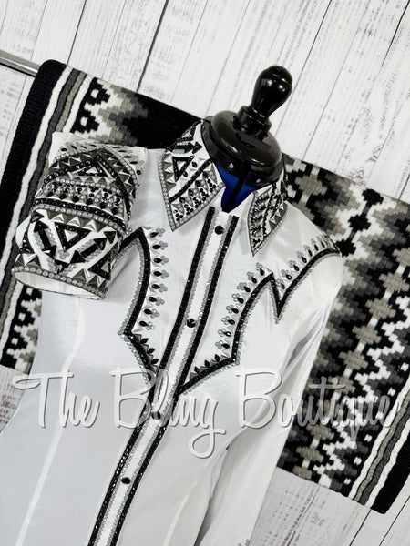 White, Black & Grey Day Shirt Set (Large)