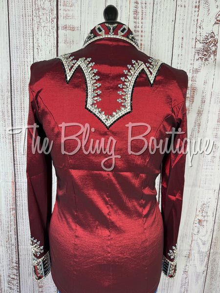 Burgundy, Grey, Black & White Day Shirt Set (Large)