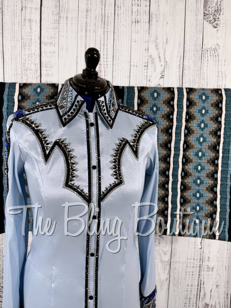 Ice Blue, Grey & Black Day Shirt Set (Large)