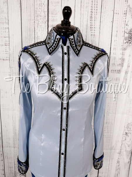 Ice Blue, Grey & Black Day Shirt Set (Large)