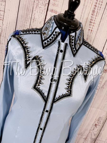 Ice Blue, Grey & Black Day Shirt Set (Large)