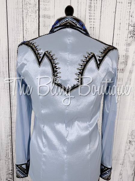 Ice Blue, Grey & Black Day Shirt Set (Large)