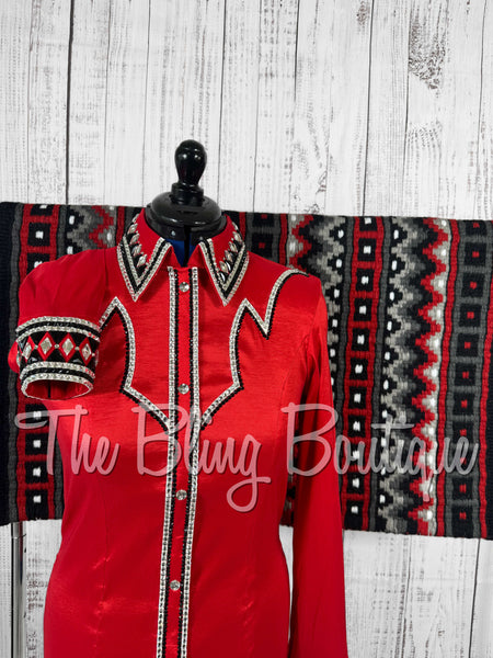 Red, Black & White Day Shirt Set (Large)