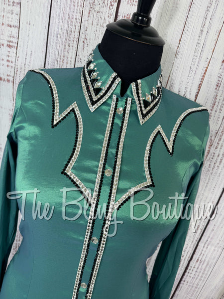 Soft Green, Black & White Day Shirt Set (XL)